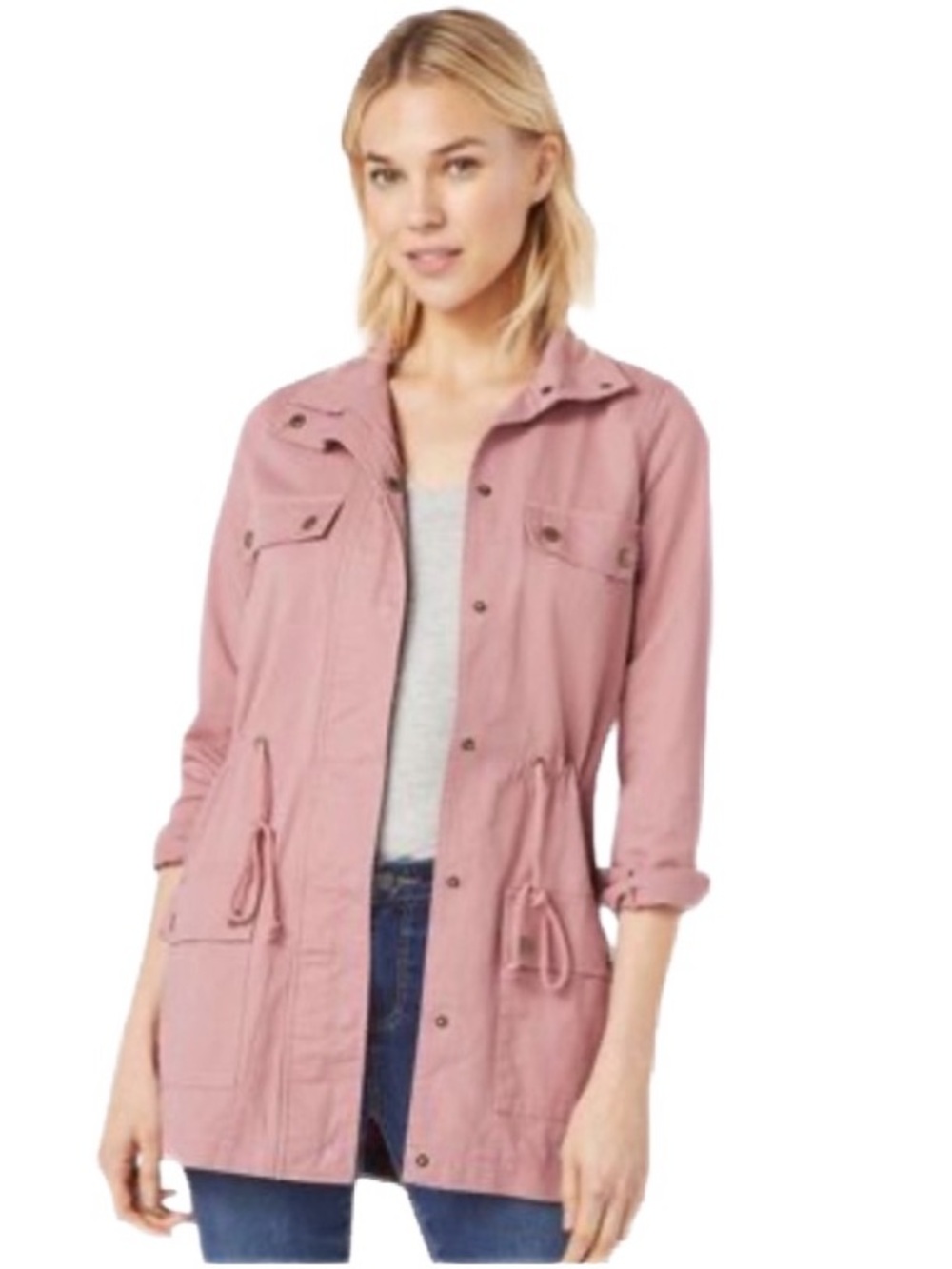 JustFab Mauve Utility Jacket Size M
